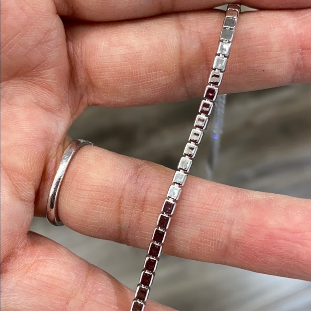 2.5mmSterling Silver Tennis Anklet Bracelet 9” 10” - Picture 9 of 11